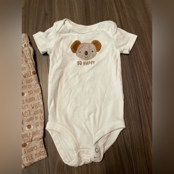 Carter's White and Brown Koala Baby Cozy Set size 3/6M - Picture 3 of 4